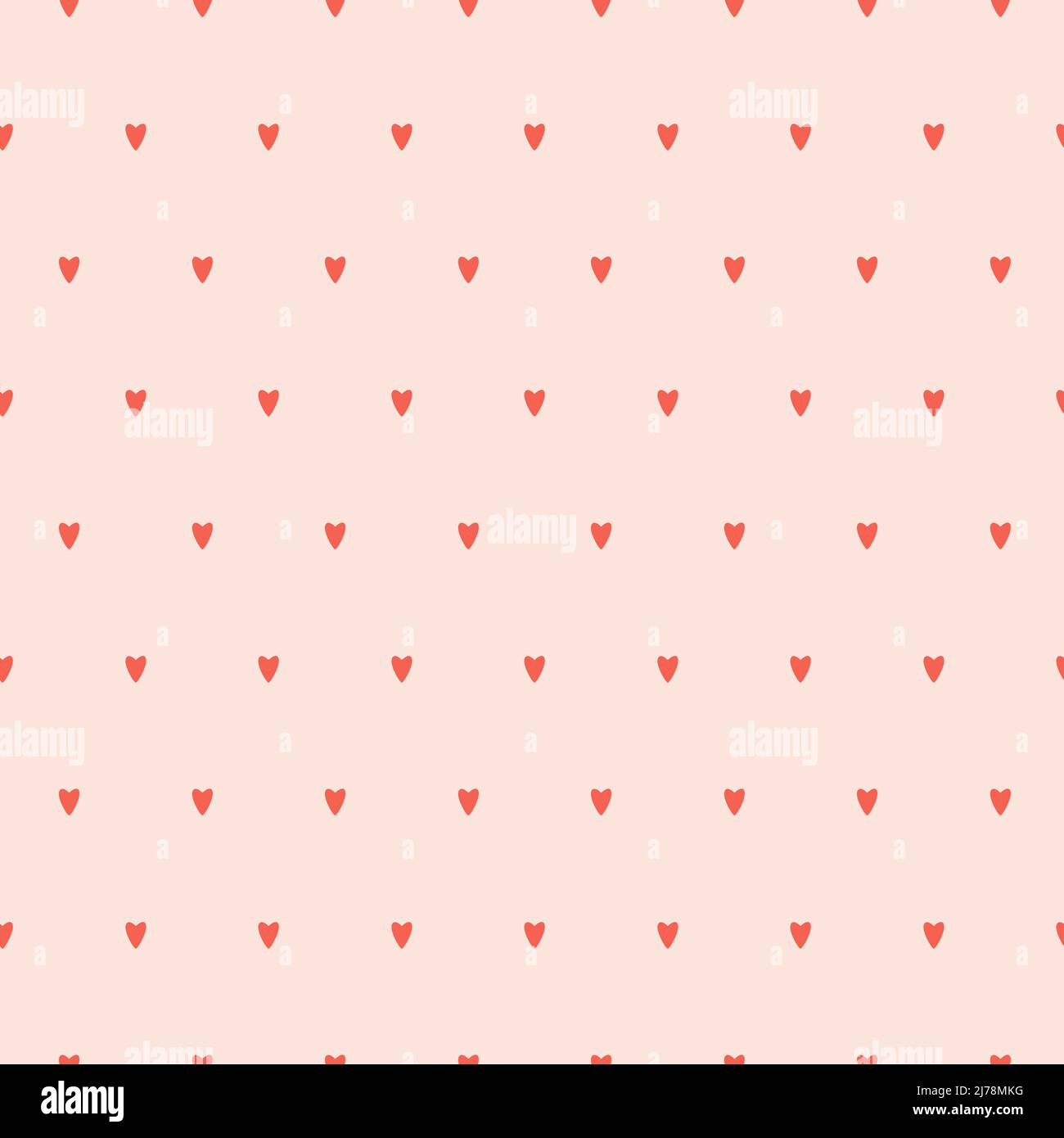 Un motif minimaliste sans couture simple avec coeurs rouges sur fond beige neutre. Parfait pour les textiles et pour la Saint-Valentin papier d'emballage desi Illustration de Vecteur