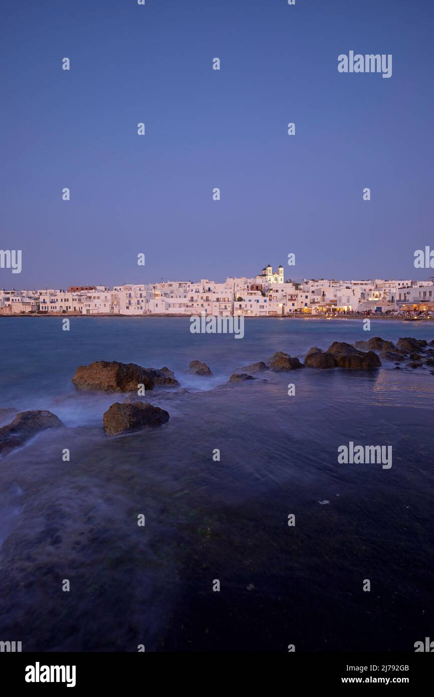 Le village traditionnel de Naousa à Paros, Cyclades, Grèce Banque D'Images