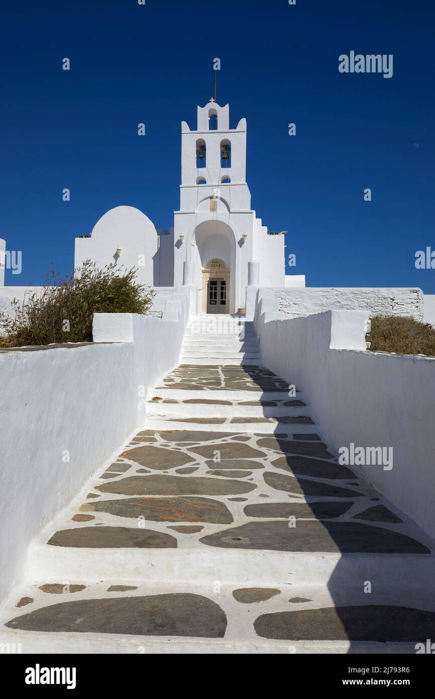Monastère de Chrisopigi à Sifnos, Cyclades, Grèce Banque D'Images