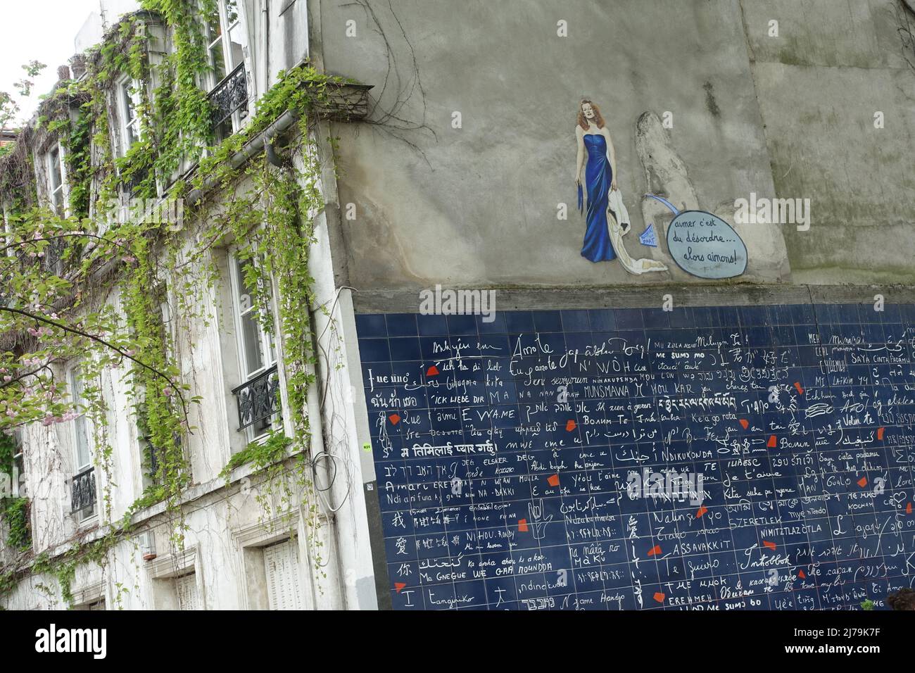 Paris, Montmartre, le mur de l'Amour Banque D'Images