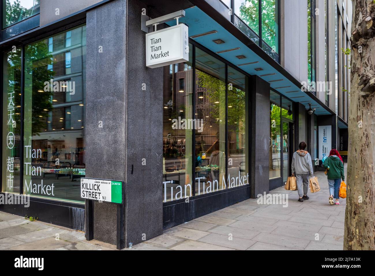 Tian Tian Market London - chaîne de supermarchés asiatiques proposant une cuisine et une culture d'Asie de l'est et du Sud-est. Tian Tian Market Kings Cross Pentonville Rd Banque D'Images