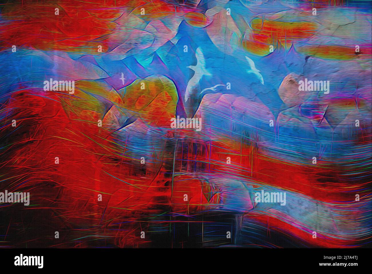 ART MODERNE ABSTRAIT: Flying High 01 Banque D'Images