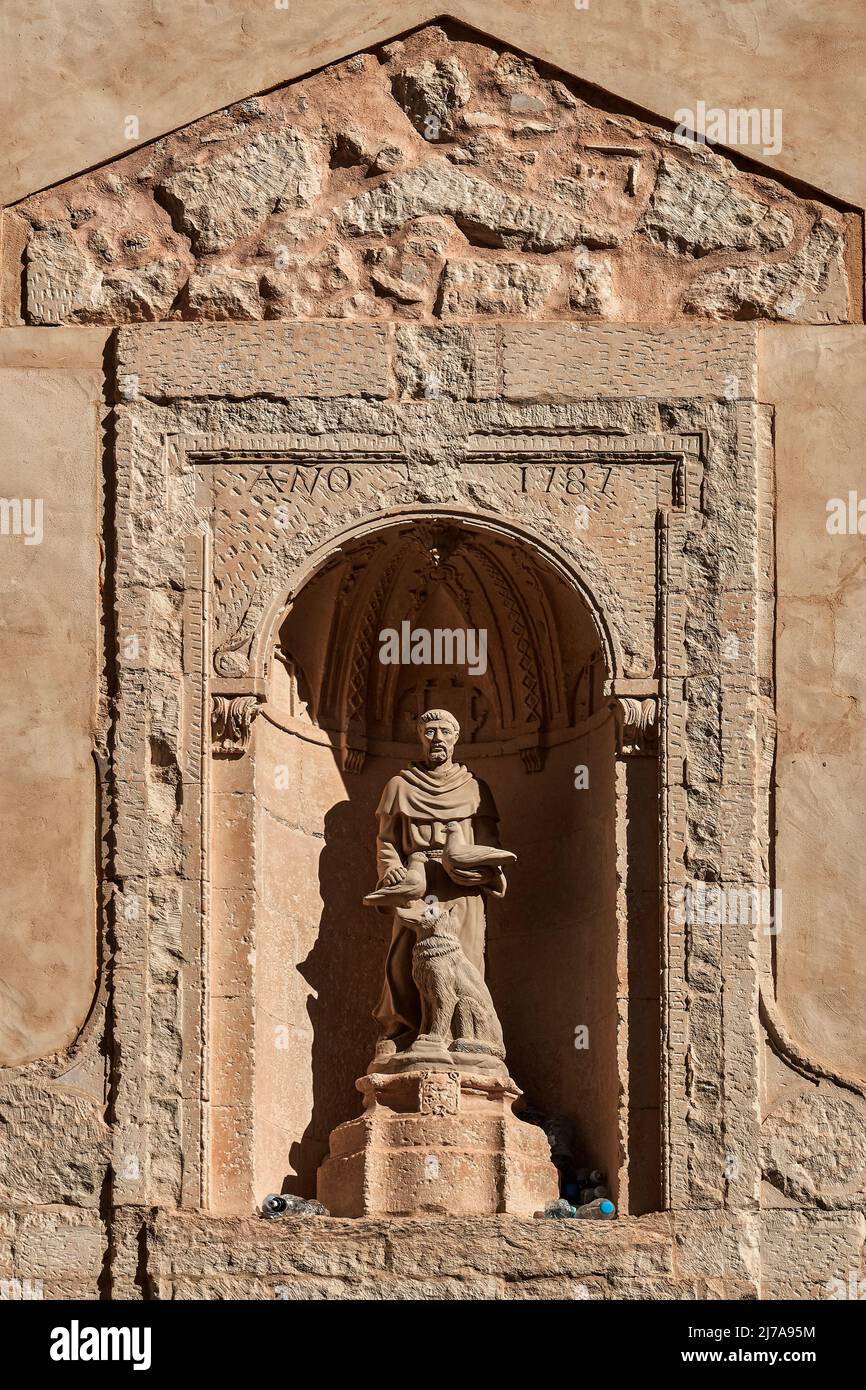 Église de Sant Francesc, le seul temple survivant du complexe monastique primitif des Franciscains de style gothique à Xativa, Valence, Espagne. Banque D'Images
