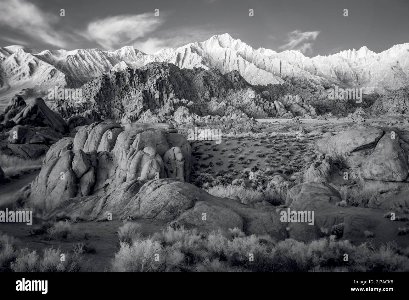 Montagnes de l'est de la Sierra Nevada depuis Alabama Hills Banque D'Images