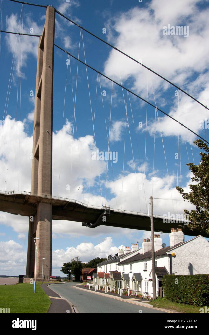 Pont suspendu Humber de Hessle, Kingston upon Hull, East Riding of Yorkshire, Angleterre Banque D'Images