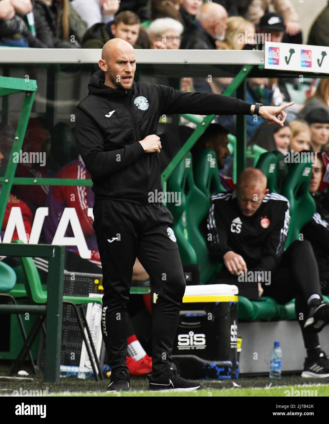 Easter Road Stadium, Edimbourg.Scotland Royaume-Uni. 7th Mai 22 Hibernian vs Aberdeen Cinch Premiership Match .Hibss' Intrem Manager David Gray . Crédit : eric mccowat/Alay Live News Banque D'Images