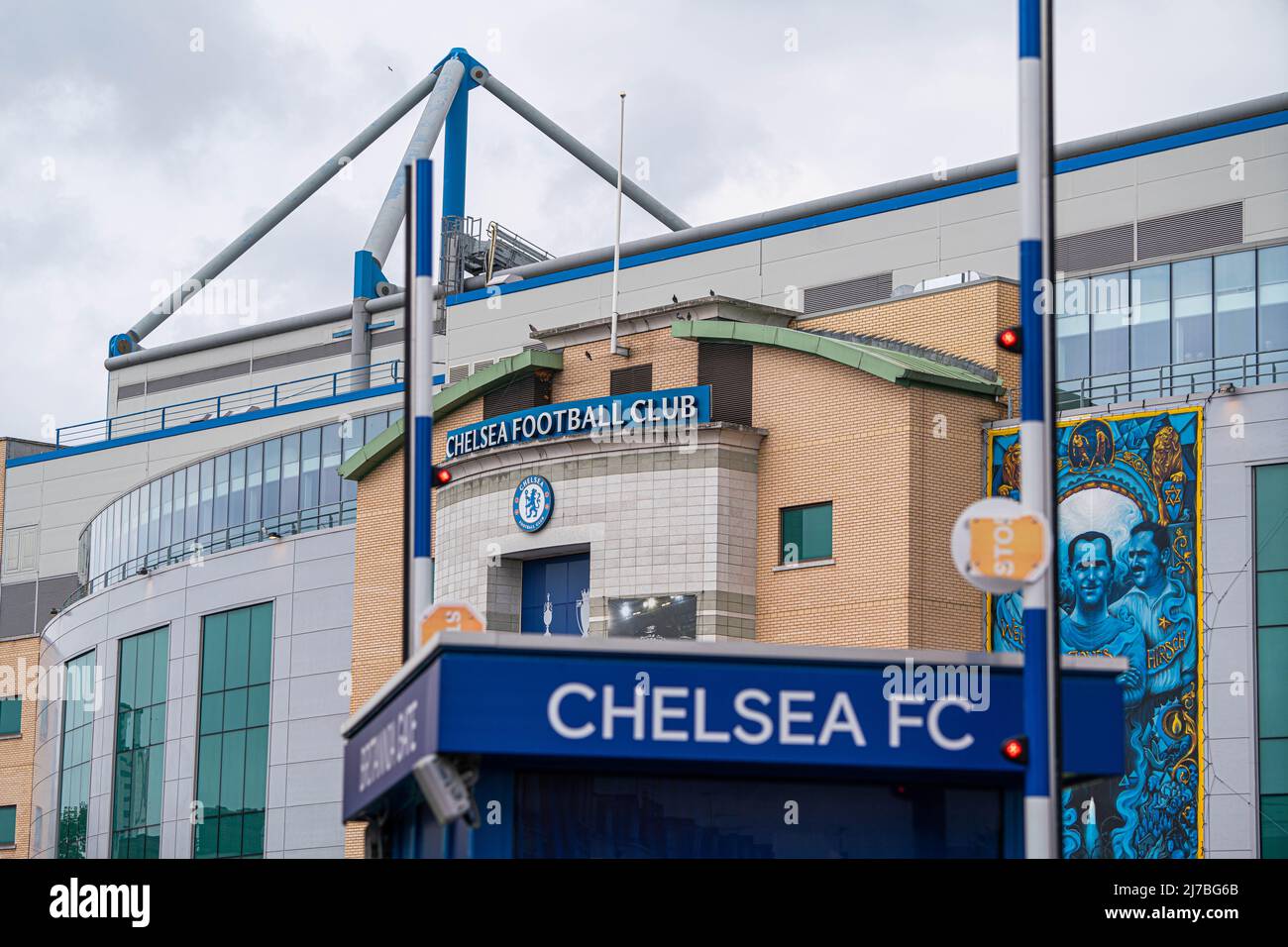 7 mai 2022. Chelsea Stamford Bridge entrée Millennium Gate, Londres, Royaume-Uni Banque D'Images