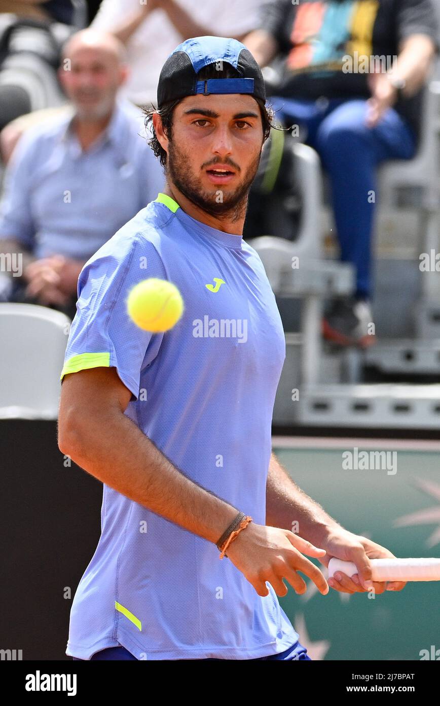 Gianmarco Ferrari (ITA) pendant les qualifications internationales BNL de l'Italie au stade Pietrangeli à Rome le 07 mai 2022. Banque D'Images