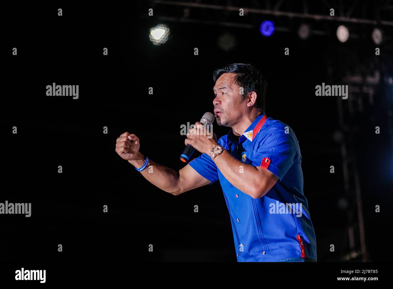 6 mai 2022, Singapour, Singapour, Singapour: Le sénateur MANNY PACQUIAO, candidat à la présidence, s'adresse à la foule lors de son rallye de campagne à Cebu City, Philippines, le 6 mai 2022. (Image de crédit : © Maverick ASIO/ZUMA Press Wire) Banque D'Images