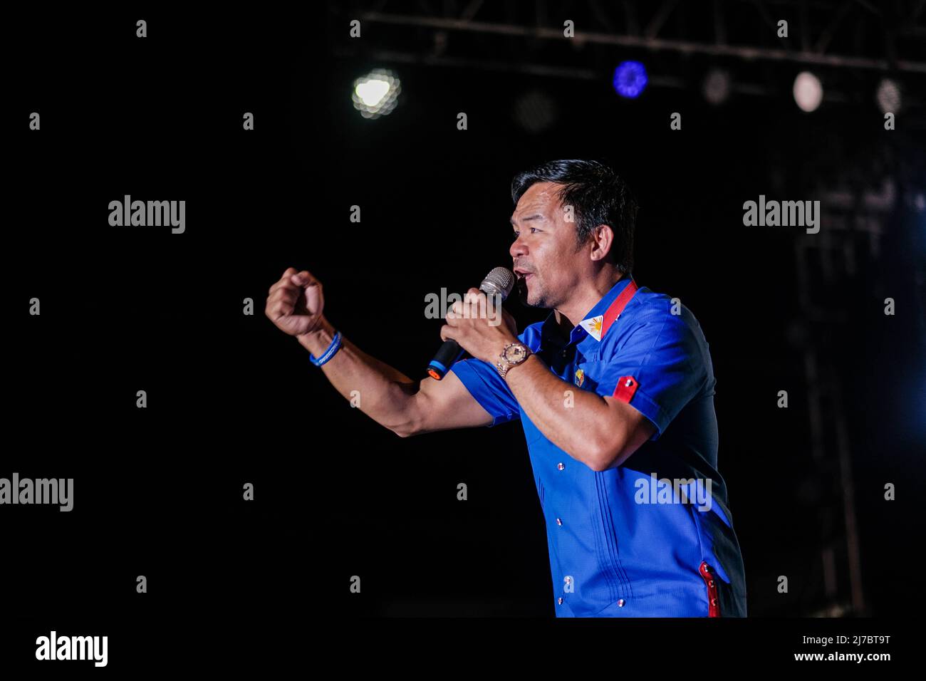 6 mai 2022, Singapour, Singapour, Singapour: Le sénateur MANNY PACQUIAO, candidat à la présidence, s'adresse à la foule lors de son rallye de campagne à Cebu City, Philippines, le 6 mai 2022. (Image de crédit : © Maverick ASIO/ZUMA Press Wire) Banque D'Images