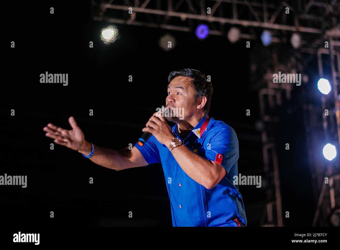 6 mai 2022, Singapour, Singapour, Singapour: Le sénateur MANNY PACQUIAO, candidat à la présidence, s'adresse à la foule lors de son rallye de campagne à Cebu City, Philippines, le 6 mai 2022. (Image de crédit : © Maverick ASIO/ZUMA Press Wire) Banque D'Images