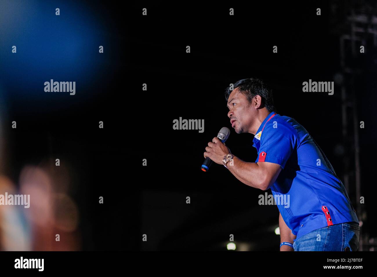 6 mai 2022, Singapour, Singapour, Singapour: Le sénateur MANNY PACQUIAO, candidat à la présidence, s'adresse à la foule lors de son rallye de campagne à Cebu City, Philippines, le 6 mai 2022. (Image de crédit : © Maverick ASIO/ZUMA Press Wire) Banque D'Images