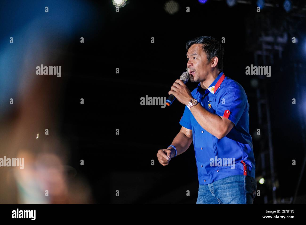 6 mai 2022, Singapour, Singapour, Singapour: Le sénateur MANNY PACQUIAO, candidat à la présidence, s'adresse à la foule lors de son rallye de campagne à Cebu City, Philippines, le 6 mai 2022. (Image de crédit : © Maverick ASIO/ZUMA Press Wire) Banque D'Images