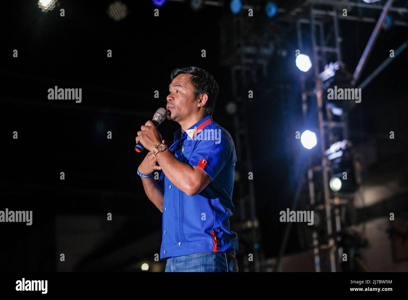 6 mai 2022, Singapour, Singapour, Singapour: Le sénateur MANNY PACQUIAO, candidat à la présidence, s'adresse à la foule lors de son rallye de campagne à Cebu City, Philippines, le 6 mai 2022. (Image de crédit : © Maverick ASIO/ZUMA Press Wire) Banque D'Images