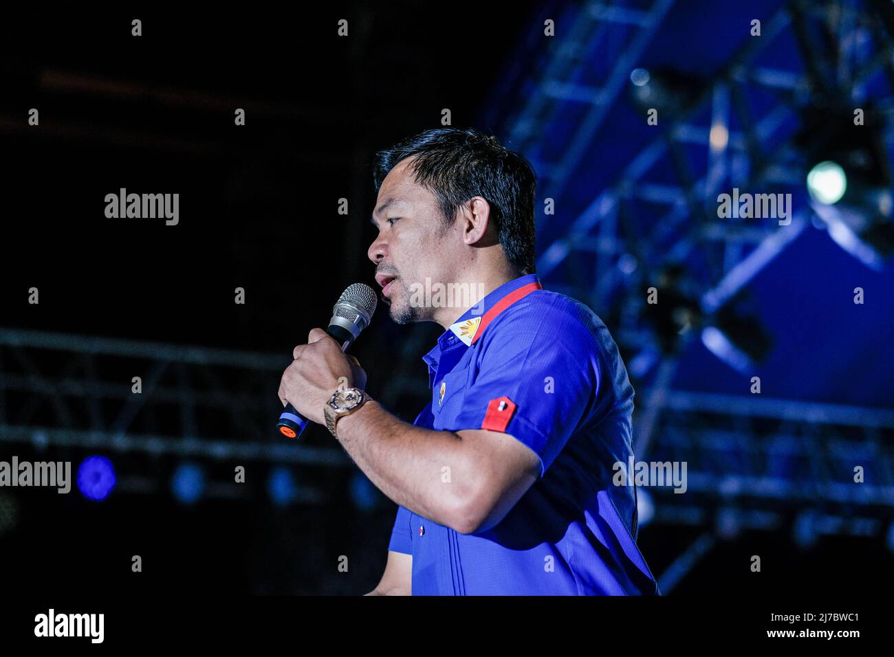 6 mai 2022, Singapour, Singapour, Singapour: Le sénateur MANNY PACQUIAO, candidat à la présidence, s'adresse à la foule lors de son rallye de campagne à Cebu City, Philippines, le 6 mai 2022. (Image de crédit : © Maverick ASIO/ZUMA Press Wire) Banque D'Images