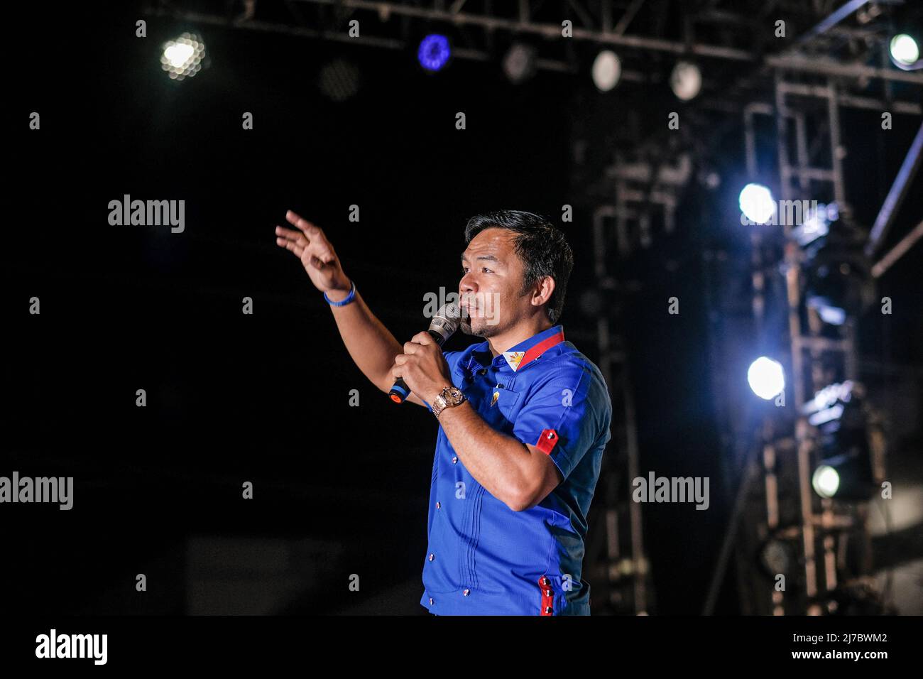 6 mai 2022, Singapour, Singapour, Singapour: Le sénateur MANNY PACQUIAO, candidat à la présidence, s'adresse à la foule lors de son rallye de campagne à Cebu City, Philippines, le 6 mai 2022. (Image de crédit : © Maverick ASIO/ZUMA Press Wire) Banque D'Images
