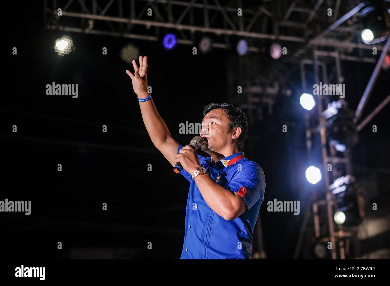 6 mai 2022, Singapour, Singapour, Singapour: Le sénateur MANNY PACQUIAO, candidat à la présidence, s'adresse à la foule lors de son rallye de campagne à Cebu City, Philippines, le 6 mai 2022. (Image de crédit : © Maverick ASIO/ZUMA Press Wire) Banque D'Images