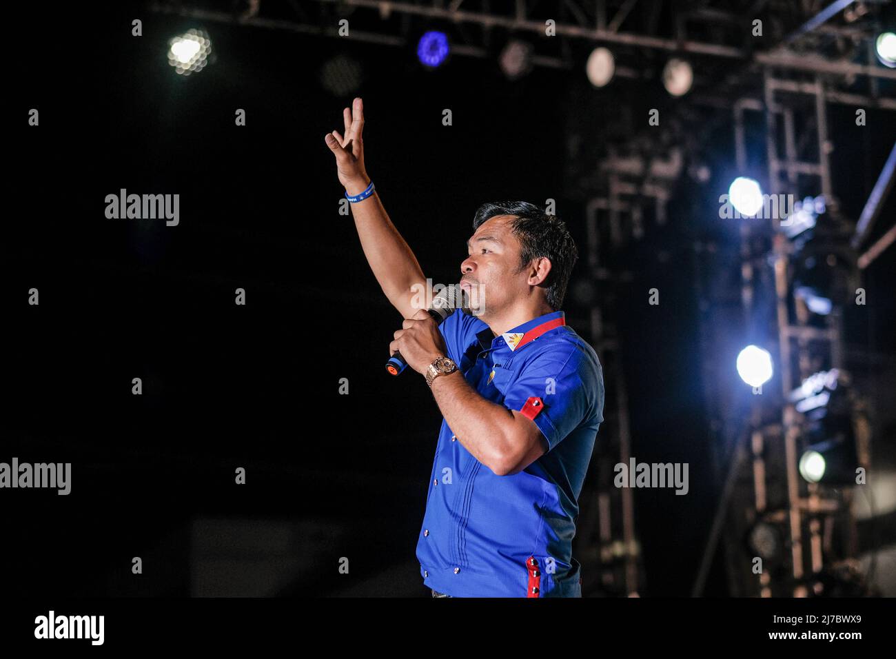 6 mai 2022, Singapour, Singapour, Singapour: Le sénateur MANNY PACQUIAO, candidat à la présidence, s'adresse à la foule lors de son rallye de campagne à Cebu City, Philippines, le 6 mai 2022. (Image de crédit : © Maverick ASIO/ZUMA Press Wire) Banque D'Images