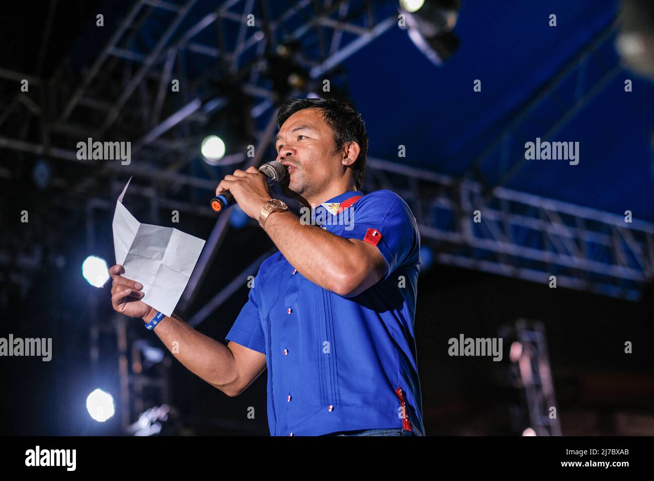 6 mai 2022, Singapour, Singapour, Singapour: Le sénateur MANNY PACQUIAO, candidat à la présidence, s'adresse à la foule lors de son rallye de campagne à Cebu City, Philippines, le 6 mai 2022. (Image de crédit : © Maverick ASIO/ZUMA Press Wire) Banque D'Images