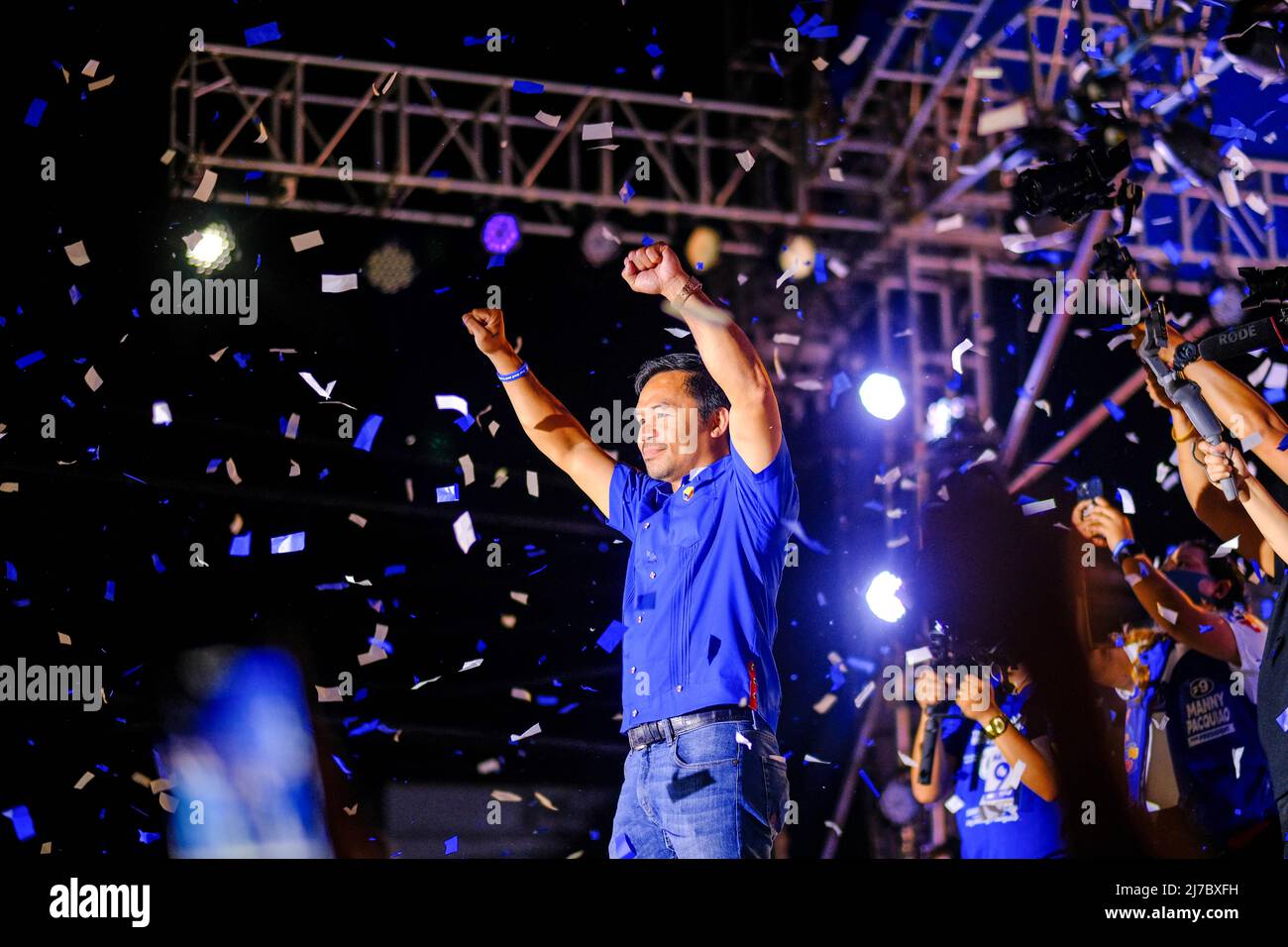 6 mai 2022, Singapour, Singapour, Singapour: Le sénateur MANNY PACQUIAO, candidat à la présidence, sur scène lors de son rallye de campagne à Cebu City, Philippines, le 6 mai 2022. (Image de crédit : © Maverick ASIO/ZUMA Press Wire) Banque D'Images