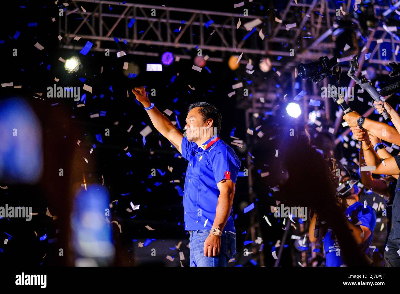 6 mai 2022, Singapour, Singapour, Singapour: Le sénateur MANNY PACQUIAO, candidat à la présidence, sur scène lors de son rallye de campagne à Cebu City, Philippines, le 6 mai 2022. (Image de crédit : © Maverick ASIO/ZUMA Press Wire) Banque D'Images