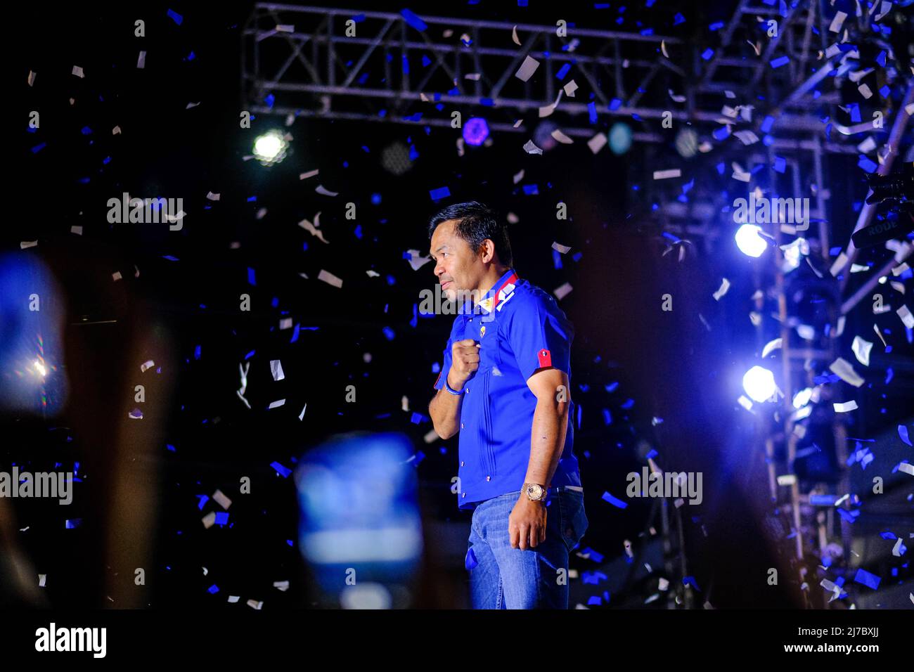 6 mai 2022, Singapour, Singapour, Singapour: Le sénateur MANNY PACQUIAO, candidat à la présidence, sur scène lors de son rallye de campagne à Cebu City, Philippines, le 6 mai 2022. (Image de crédit : © Maverick ASIO/ZUMA Press Wire) Banque D'Images