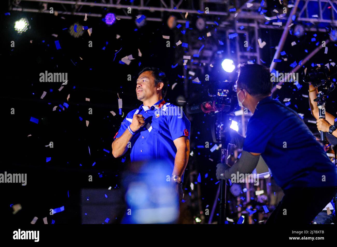 6 mai 2022, Singapour, Singapour, Singapour: Le sénateur MANNY PACQUIAO, candidat à la présidence, sur scène lors de son rallye de campagne à Cebu City, Philippines, le 6 mai 2022. (Image de crédit : © Maverick ASIO/ZUMA Press Wire) Banque D'Images