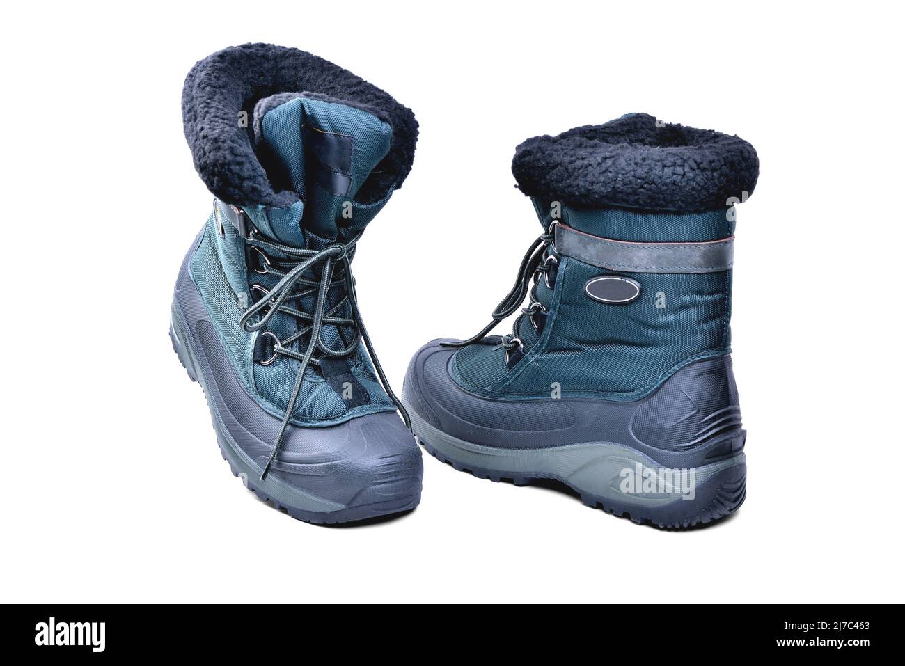 chaussures spécialisées, bottes tout-terrain réchauffées pour la saison froide, shin élevé, laçage, semelle renforcée antidérapante en tôle ondulée pour le voyage et la pêche d'hiver est Banque D'Images