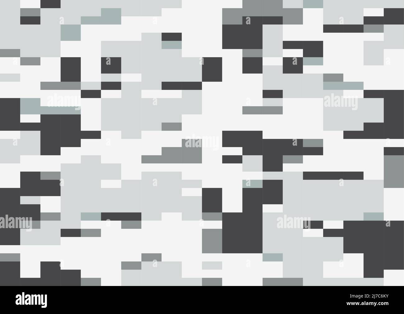 Vecteur camo digi hiver, motif sans couture. Camouflage moderne de 8bit pixels à plusieurs échelles de neige dans des tons de blanc et de gris. Design digicamo. Illustration de Vecteur