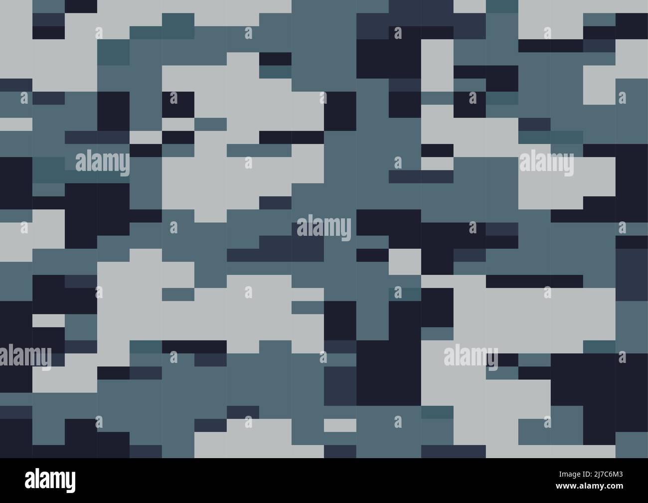 Camouflage marin multi-échelle, motif sans couture. vecteur digi camo, texture moderne de 8bit pixels, design digicamo Illustration de Vecteur
