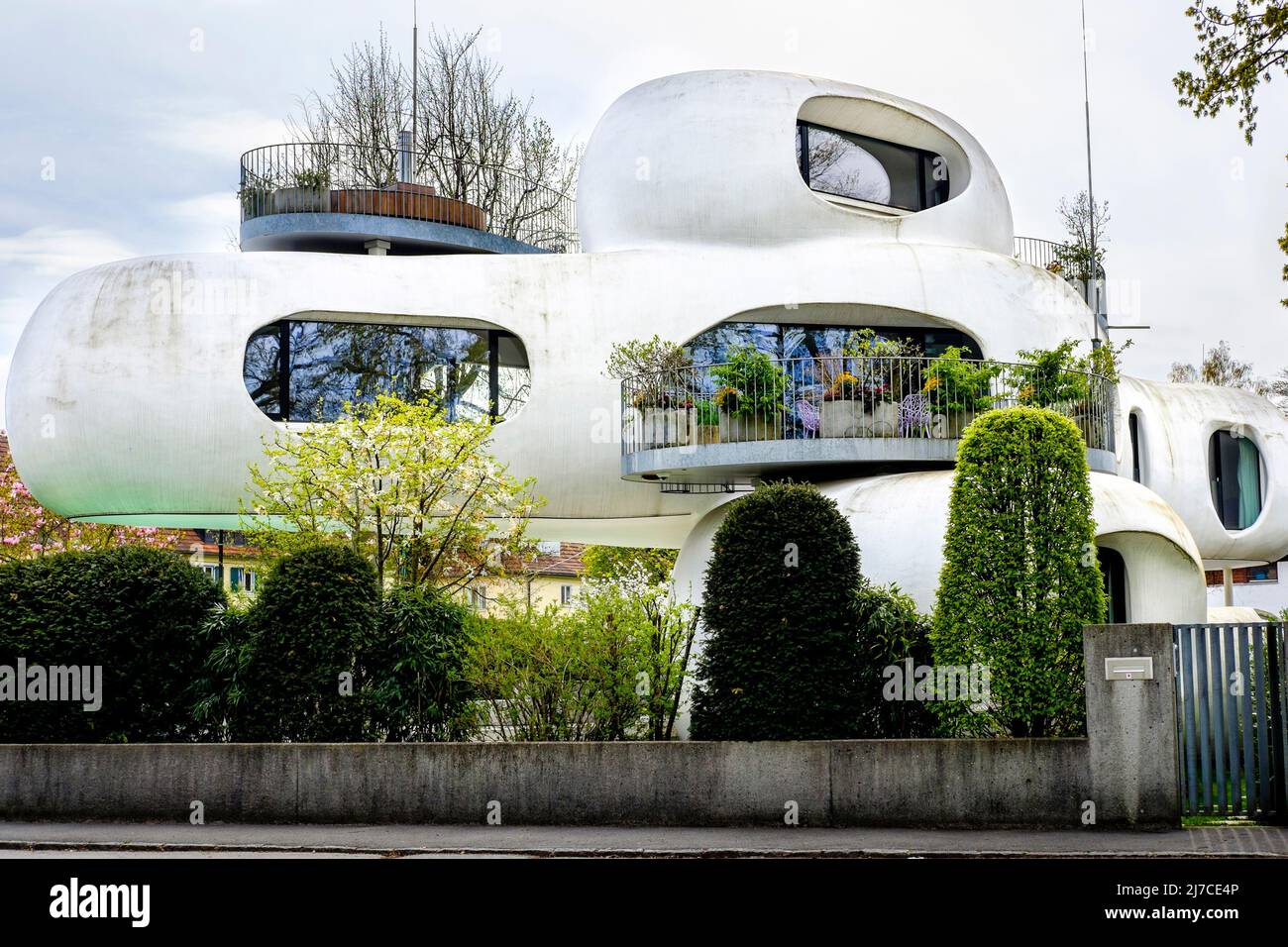 Maison futuriste du 20th siècle, Autriche. Banque D'Images