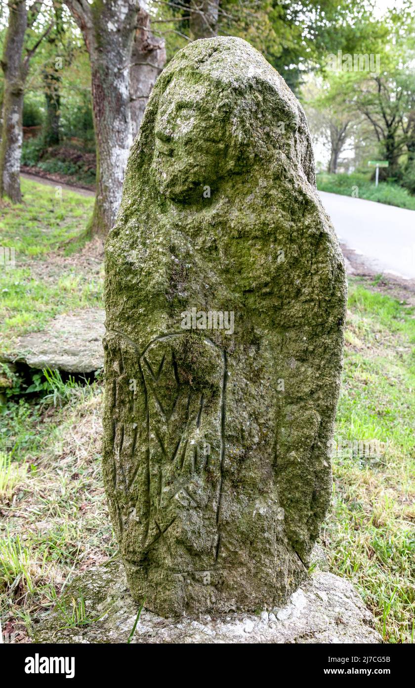 Statue sur Camino de Santiago Banque D'Images