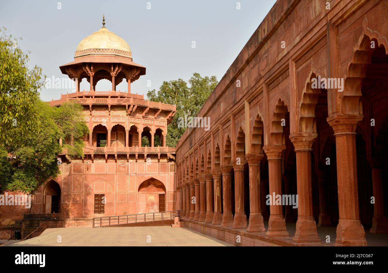 Colonnes en marbre au Taj Mahal Banque D'Images