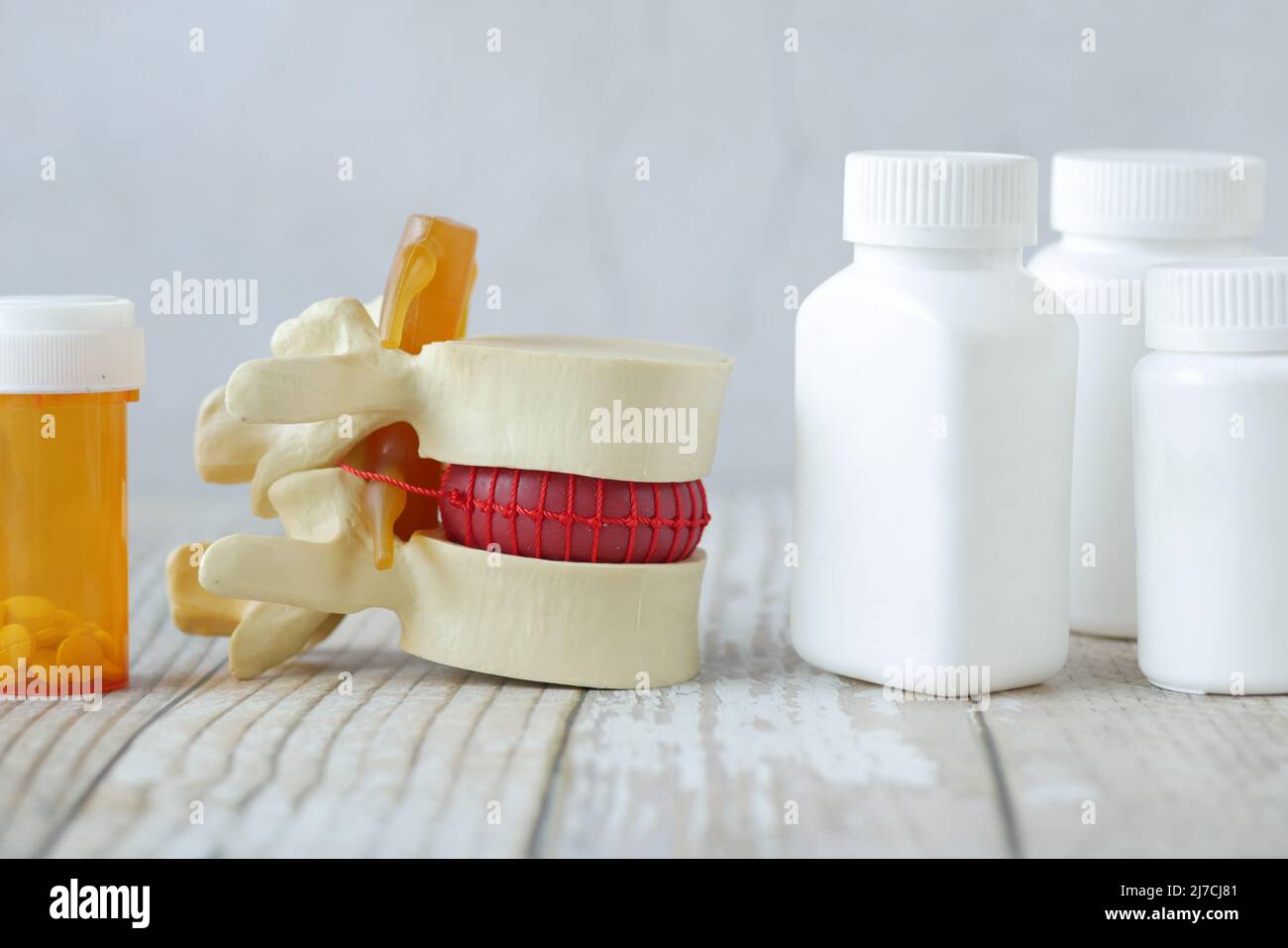 Échantillon de moelle épinière sur le bureau de la clinique Banque D'Images