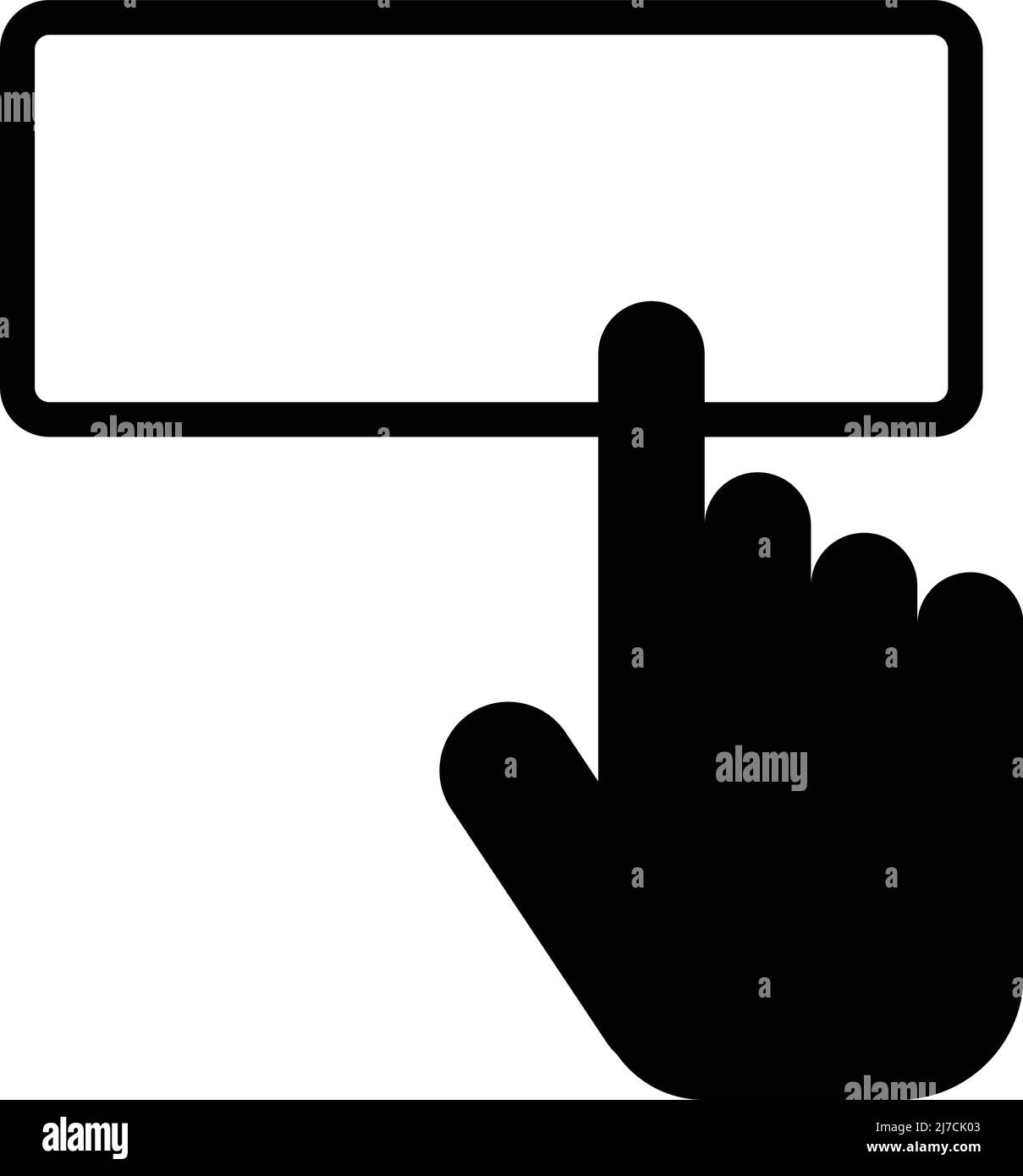 Icône d'une main touchant un bouton. Index. Vecteur modifiable. Illustration de Vecteur