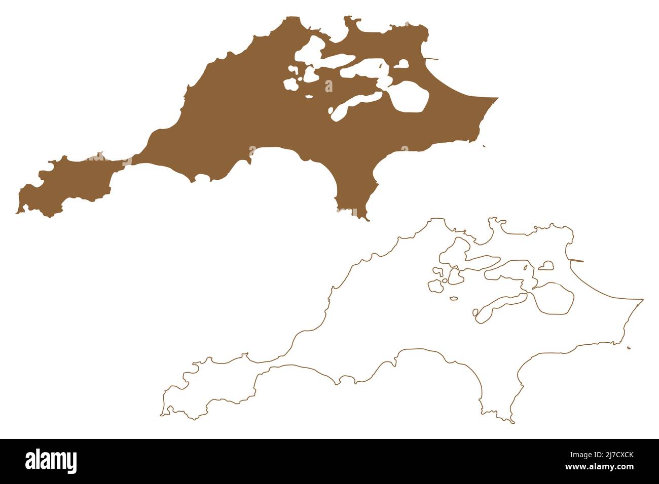 Île de Rottnest (Australie occidentale, Commonwealth d'Australie, Océan Indien) carte illustration vectorielle, scribble sketch carte Wadjemup Illustration de Vecteur