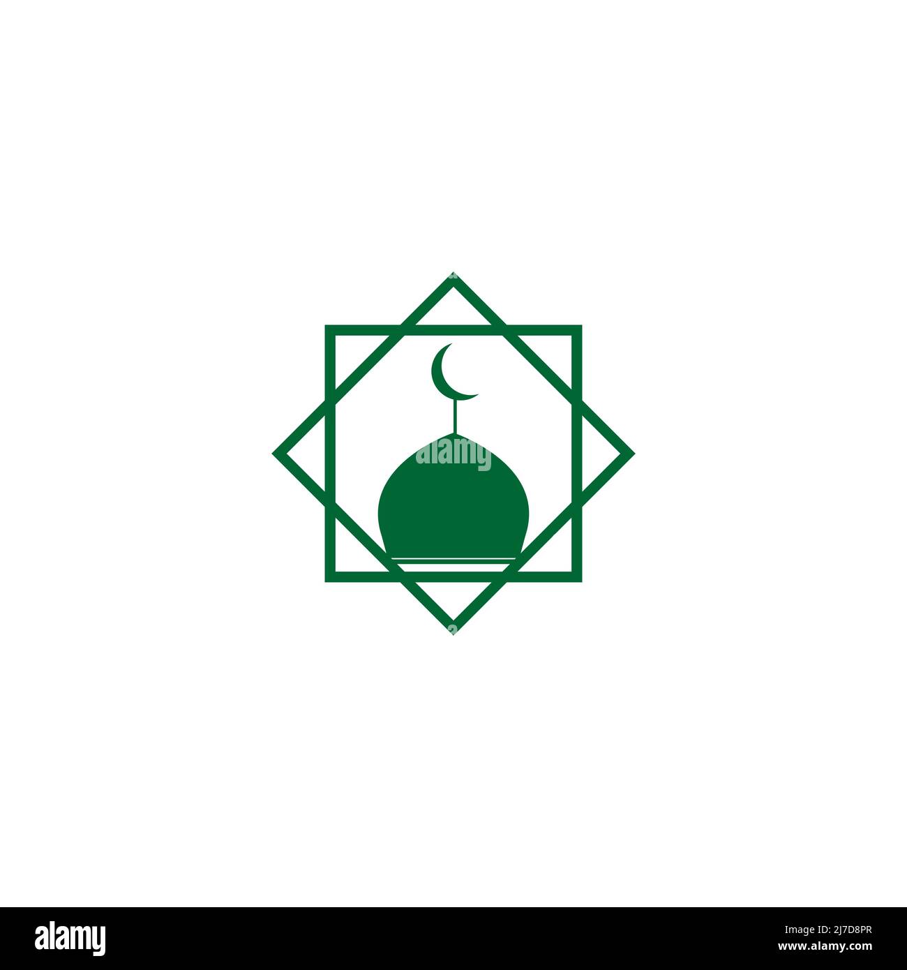 Icône vectorielle d'une mosquée. Symbole du lieu de culte Illustration de Vecteur