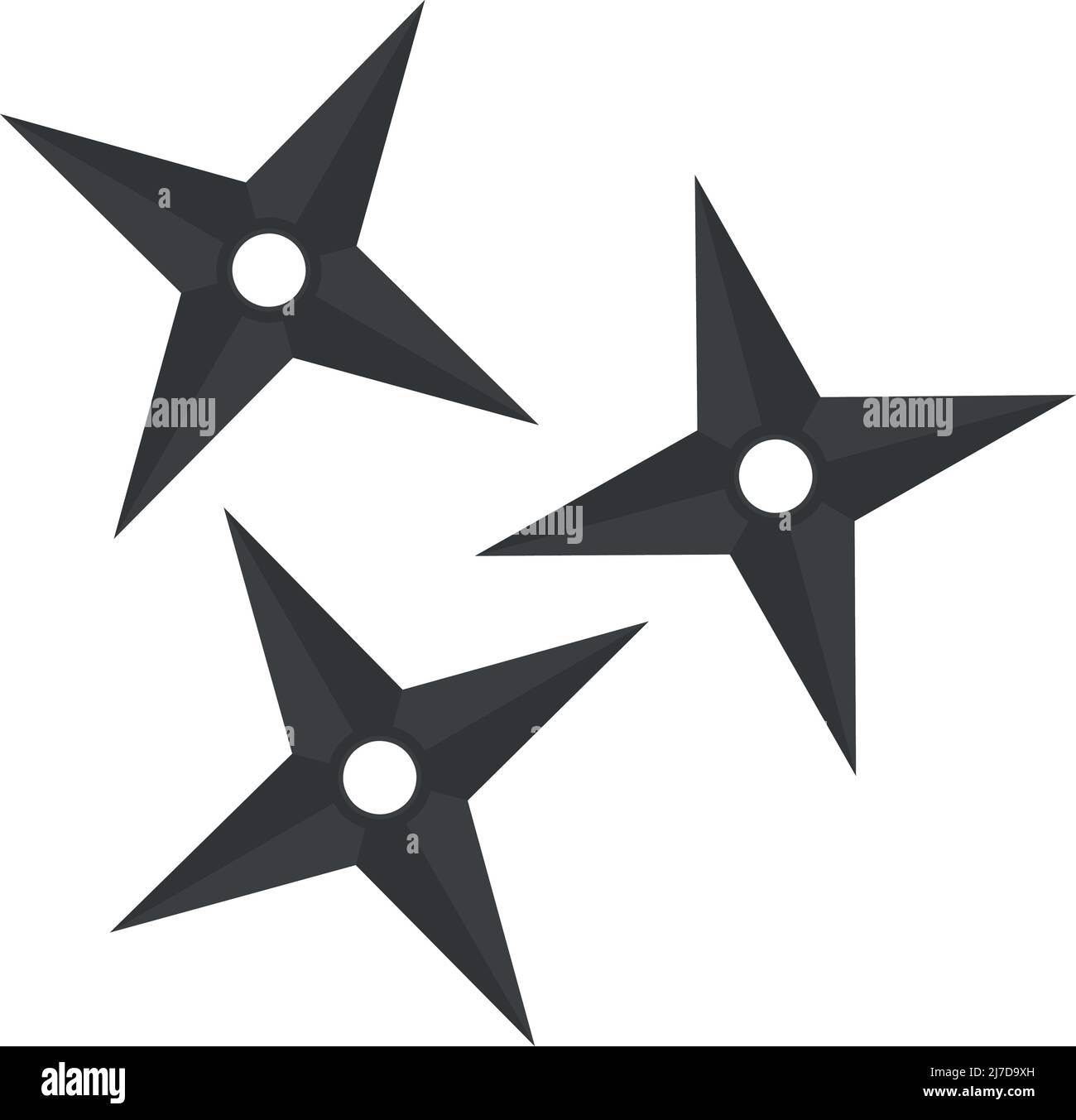Illustration vectorielle d'étoiles shuriken ou ninja Illustration de Vecteur