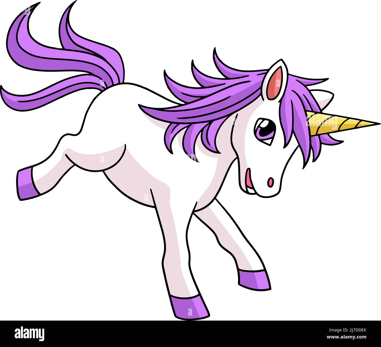 Licorne en dessin animé Candy Land Clipart coloré Illustration de Vecteur