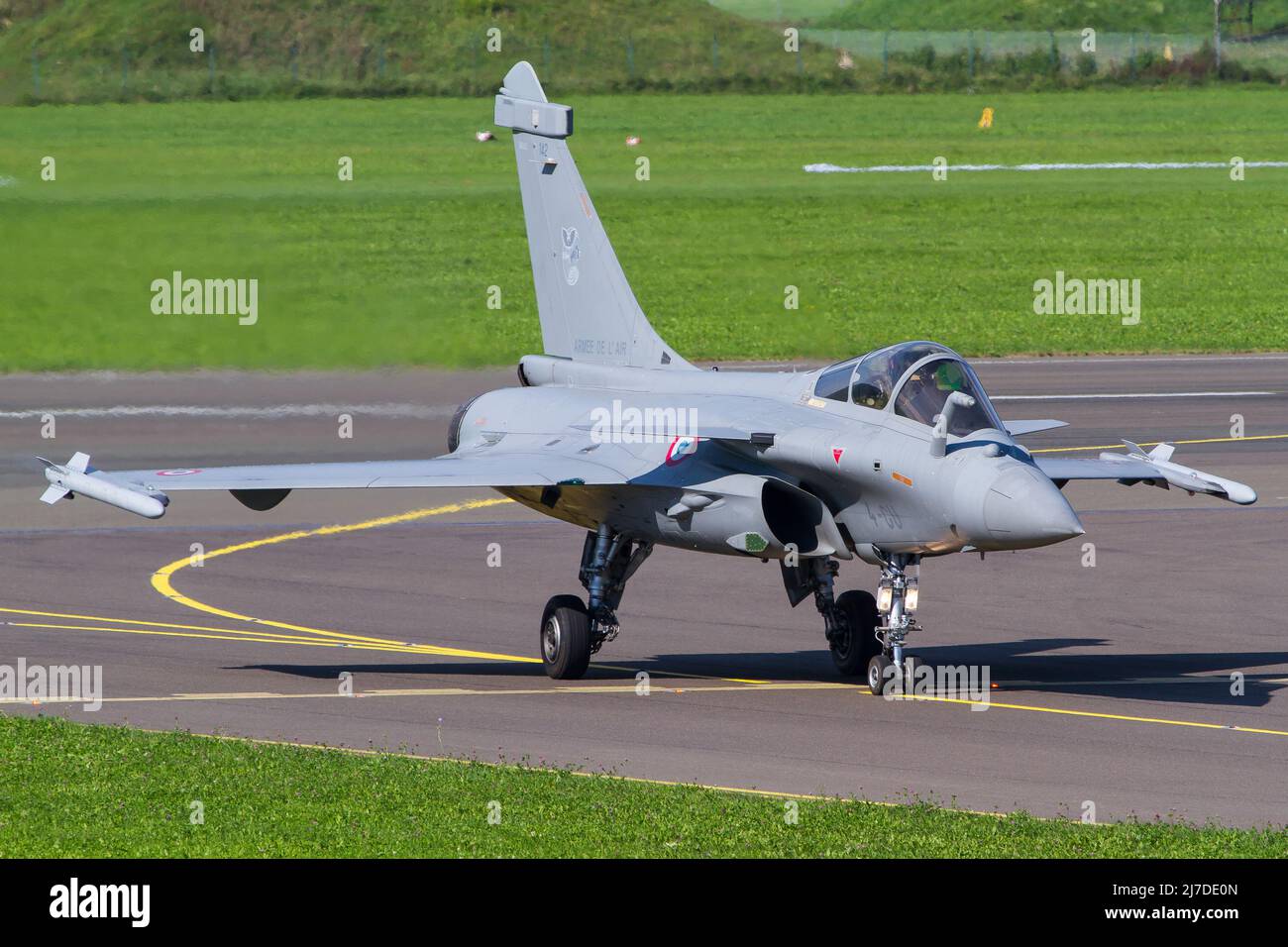 Avion de chasse Dassault Rafale sur le terrain à la base aérienne de Zeltweg en Autriche Banque D'Images