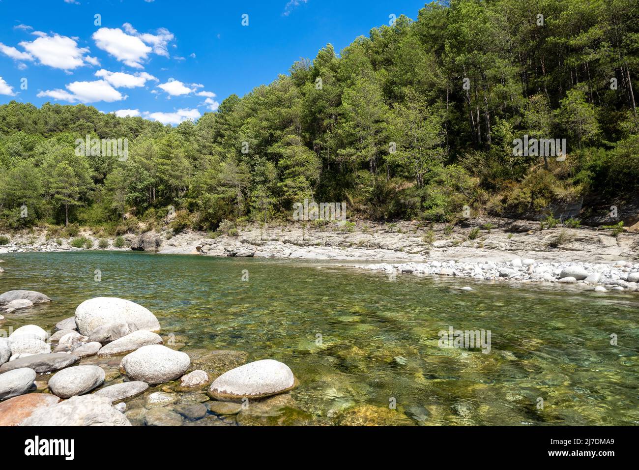 Rivière Cinca dans la forêt d'aragon. La montagne espagnole avec ses magnifiques piscines naturelles dans l'eau cristalline dans le nord de Huesca, espagne Banque D'Images
