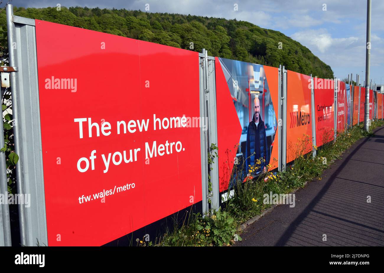 Le nouveau dépôt de Garth Works Industrial Estate deviendra la base de transport pour le métro Wales Cardiff & Valleys Banque D'Images