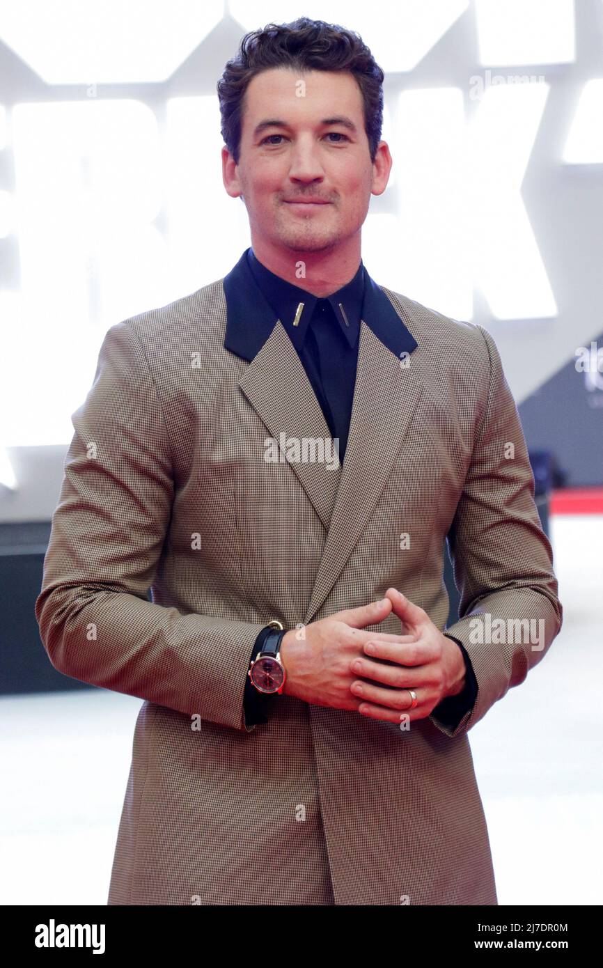 MEXICO, MEXIQUE - 06 MAI : Miles Teller participe à la première mexicaine de 'Top Gun: Maverick'. (Photo de Francisco Morales/DAMMPHOTO) Banque D'Images
