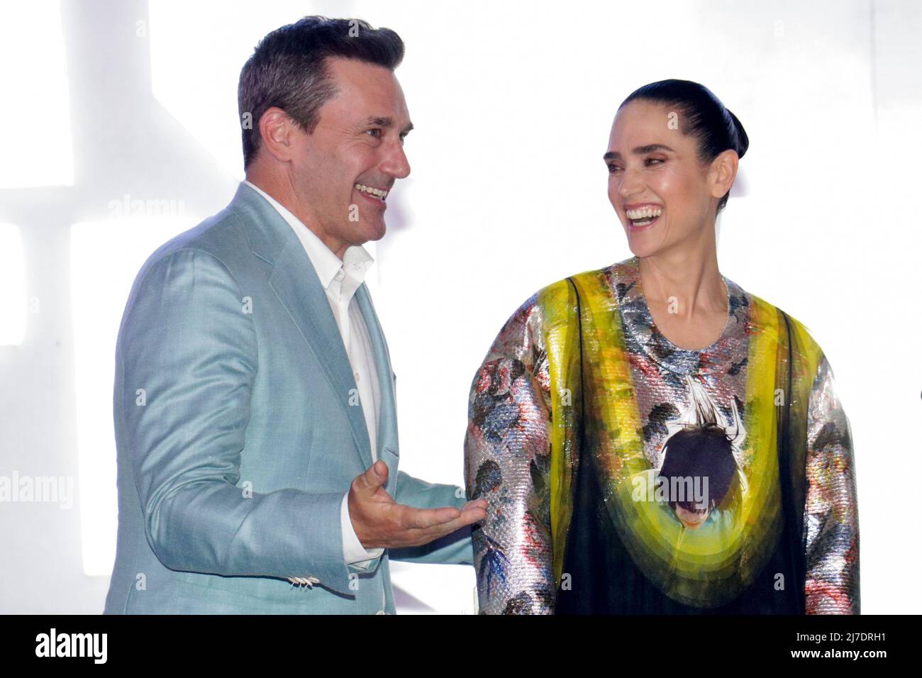 MEXICO, MEXIQUE - MAI 06 : Jennifer Connelly et Jon Hamm assistent à la première mexicaine de 'Top Gun: Maverick'. (Photo de Francisco Morales/DAMMPHOTO) Banque D'Images