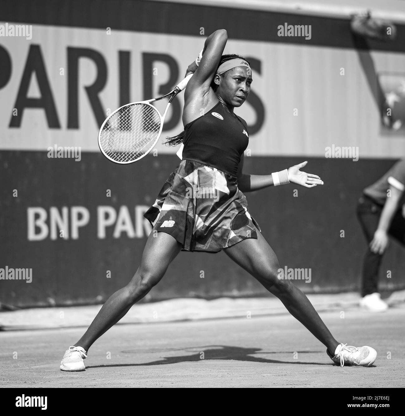 Cori Coco Gauff lors de la deuxième partie à Roland-Garros (Open de France), tournoi de tennis Grand Chelem le 3 juin 2021 au stade Roland-Garros à Paris Banque D'Images