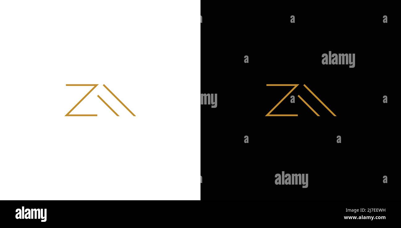 Design moderne et luxueux du logo ZA Letter initiales Illustration de Vecteur