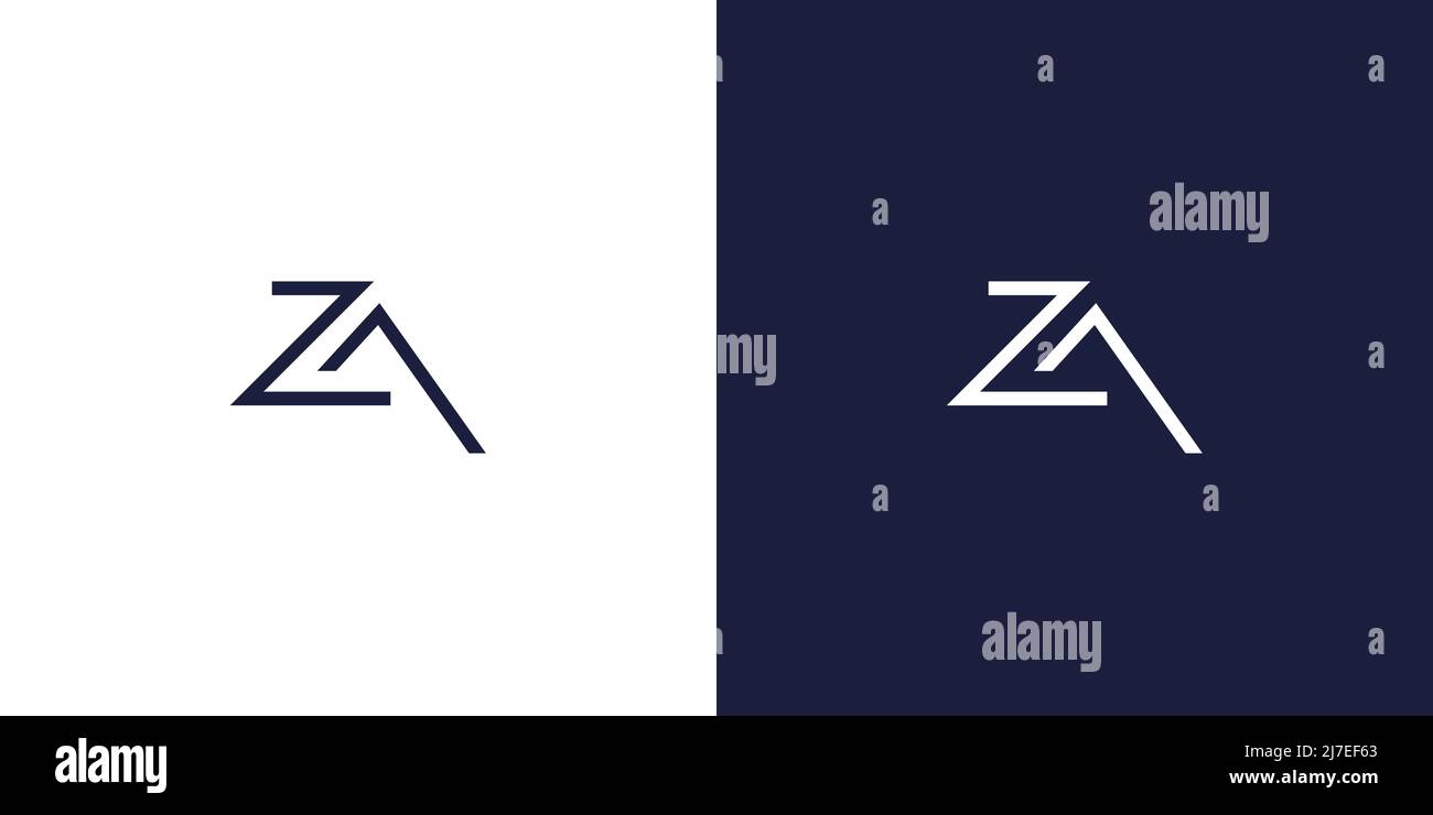 Simple et moderne lettre ZA initiales logo design 1 Illustration de Vecteur
