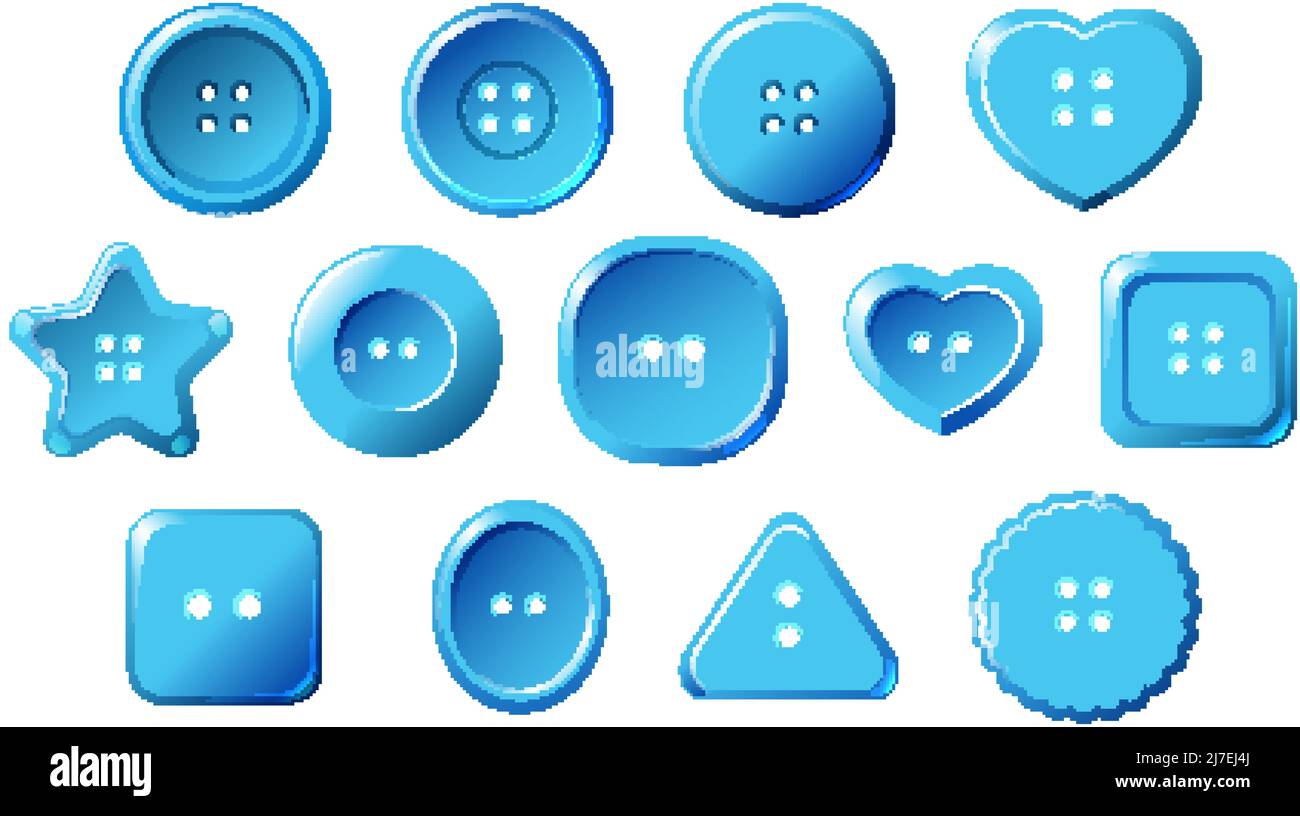 Ensemble de boutons dans l'illustration de formes différentes Illustration de Vecteur