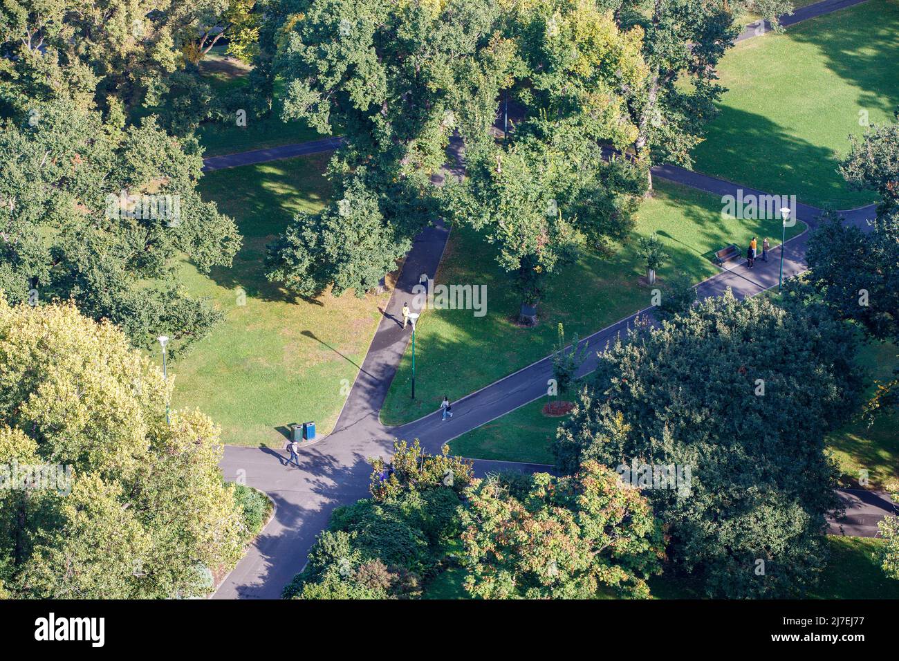 Flagstaff Park From Above, Melbourne, Victoria, Australie le jeudi 14 avril, 2022.photo: David Rowland / One-Image.com Banque D'Images