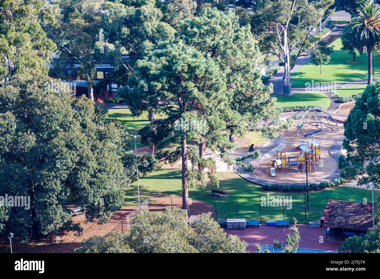 Flagstaff Park From Above, Melbourne, Victoria, Australie le jeudi 14 avril, 2022.photo: David Rowland / One-Image.com Banque D'Images